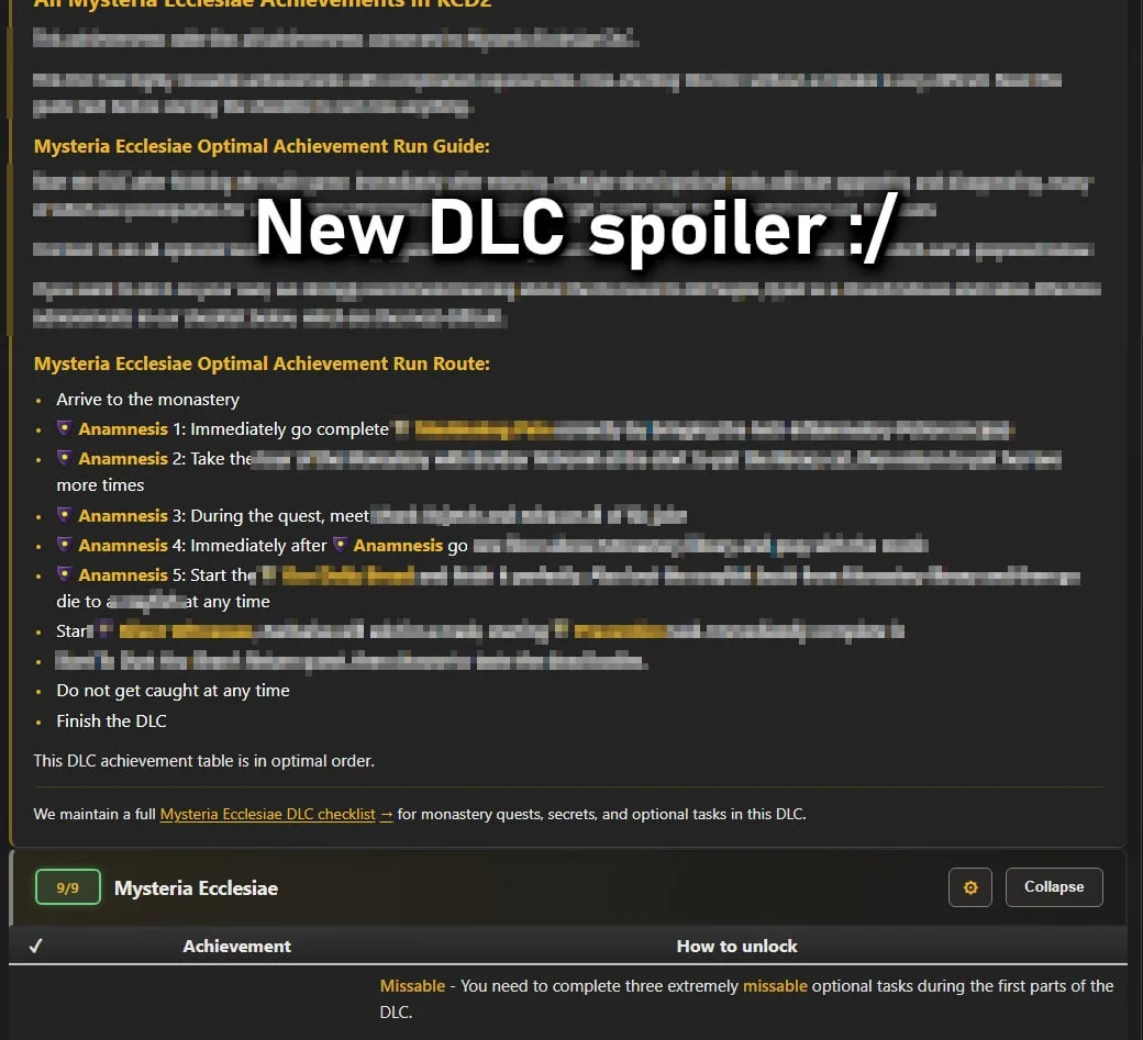 KCD2-Erfolge in optimaler Reihenfolge