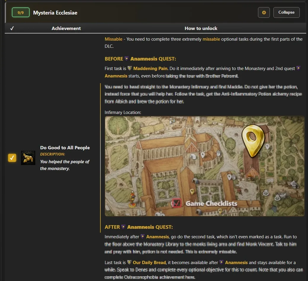 KCD2 Mysteria-Ecclesiae-Erfolgsroute mit verdeckten Spoilern