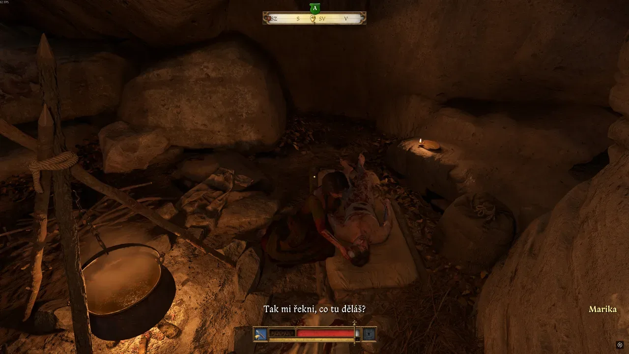 KCD2 Marika tending the wounded Bohush inside the Apollonia cave