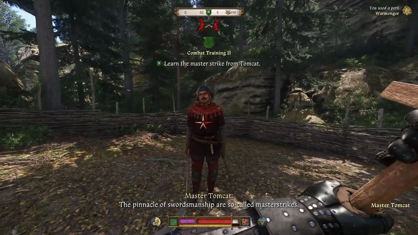 KCD2 master strike unlock dialogue with Master Tomcat