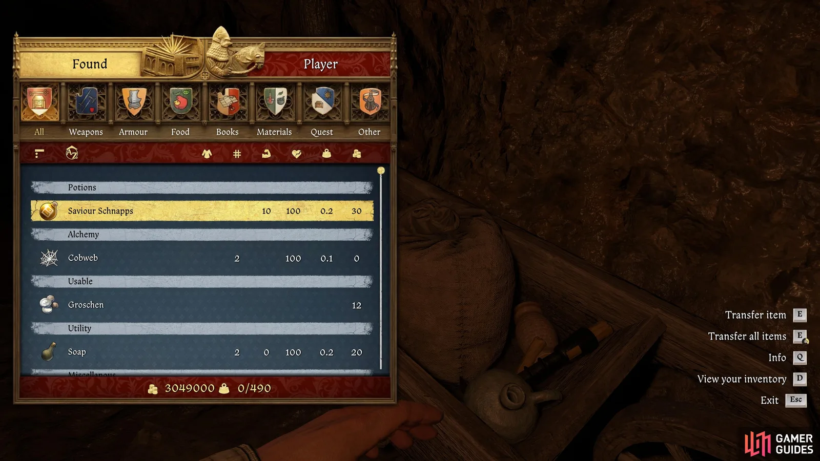 KCD2 Save: Retterschnaps in Heinrichs Inventar