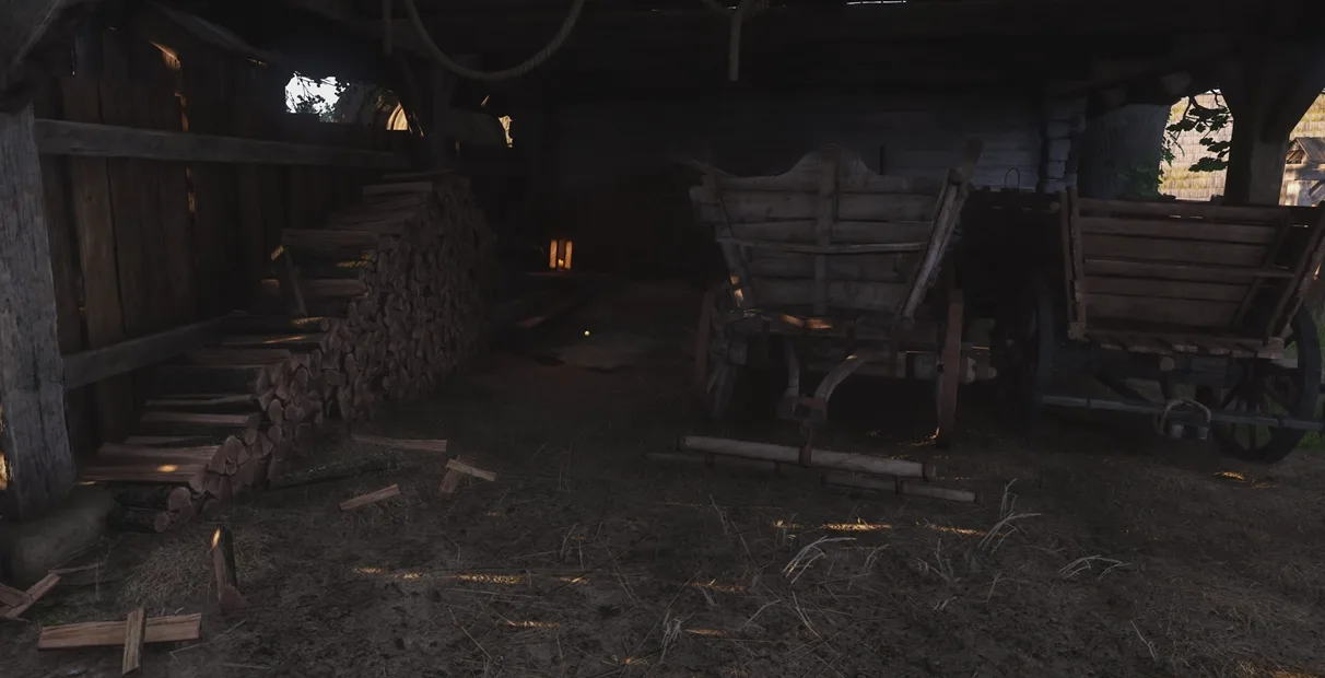 KCD2 sleep straw bed in a barn near Troskowitz